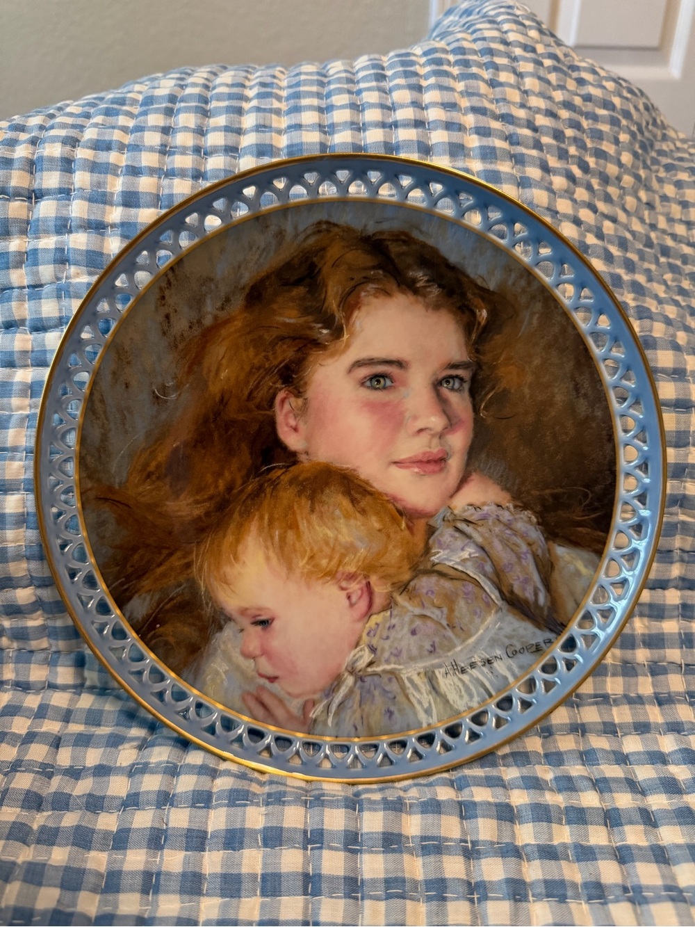 B&G Gentle Love Collection Mother & Child Porcelain Collector Plate 8.5in LE